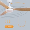 Ventilador techo Cefalú con luz CCT regulable y mando Ø132 3 aspas DC Blanco