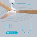 Ventilador techo Cefalú con luz CCT regulable y mando Ø132 3 aspas DC Blanco