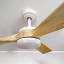 Ventilador techo Cefalú con luz CCT regulable y mando Ø132 3 aspas DC Blanco