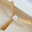 Ventilador techo Cefalú con luz CCT regulable y mando Ø132 3 aspas DC Blanco