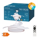 Ventilador techo Lentini con luz CCT regulable y mando Ø107 3 aspas retráctiles DC Blanco