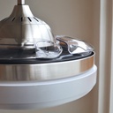 Ventilador techo Lentini con luz CCT regulable y mando Ø107 3 aspas retráctiles DC Níquel