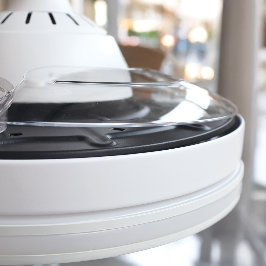 Ventilador techo Oliveri con luz CCT regulable y mando Ø107 3 aspas retráctiles DC Blanco