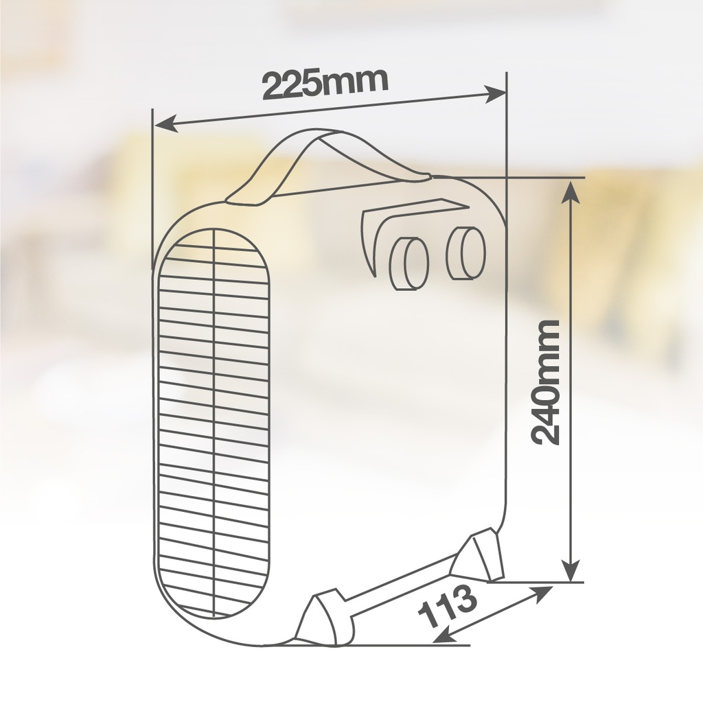 Calefactor eléctrico vertical/horizontal Aitsa Máx. 2000W Gris