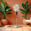 Ventilador de pie Kabila con mando y temporizador Ø44,5cm 30W motor DC Blanco 