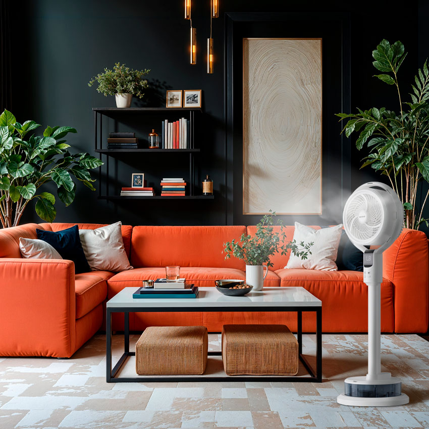 Ventilador vaporizador de pie Torbali Ø26cm 50W Blanco 