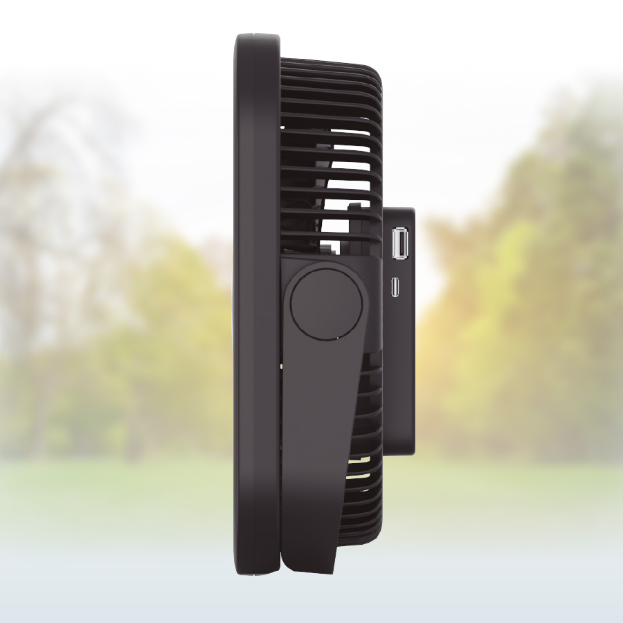 Ventilador portátil Rayna multifunción 25cm 9W Negro