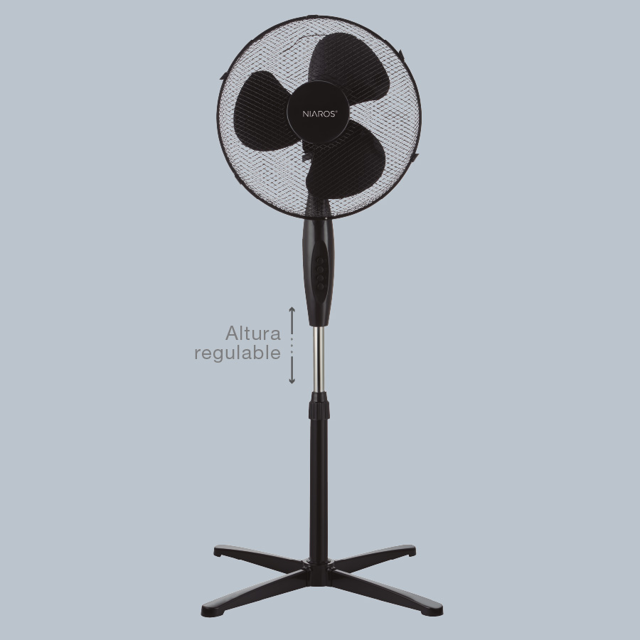 Ventilador de pie Nametil Ø43cm 45W Negro