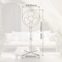 Ventilador de pie Makena con temporizador Ø43cm 45W Blanco 