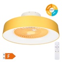Ventilador techo Box Fan Niskot con luz CCT regulably mando Ø57 Beige