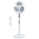 Ventilador de pie Riesi con mando y temporizador Ø43cm 45W Blanco
