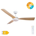 Ventilador de teto Cefalú com luz CCT regulável e controlo remoto Ø132 3 pás DC Branco