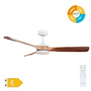 Ventilador de teto Misstreta com luz CCT regulável e controlo remoto Ø132 3 pás DC Branco
