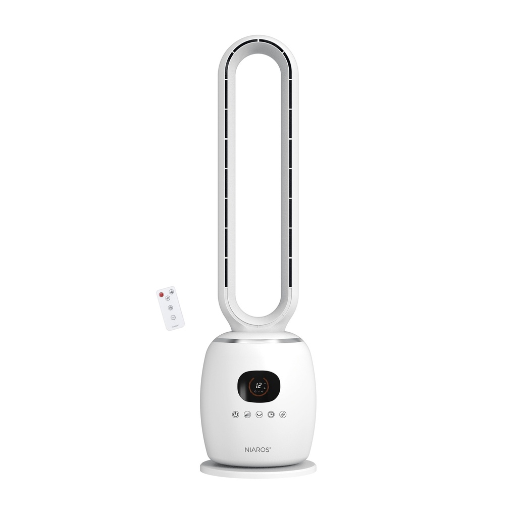 Ventilador de torre sem pás Polsara com controlo remoto 60W Branco