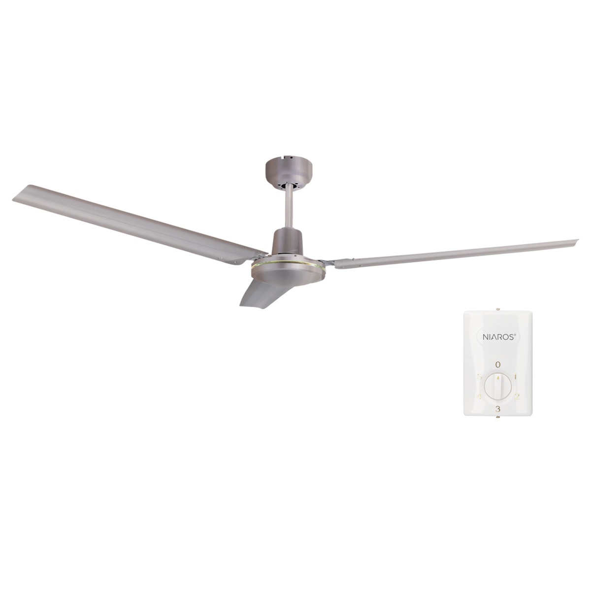 Saltok ceiling fan with remote control Ø142 3 blades Nickel