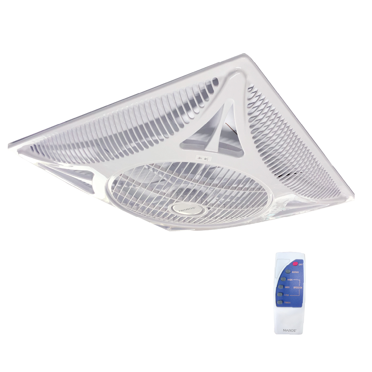 Ventilador de teto Orathy com controlo remoto 59,5x59,5cm Branco